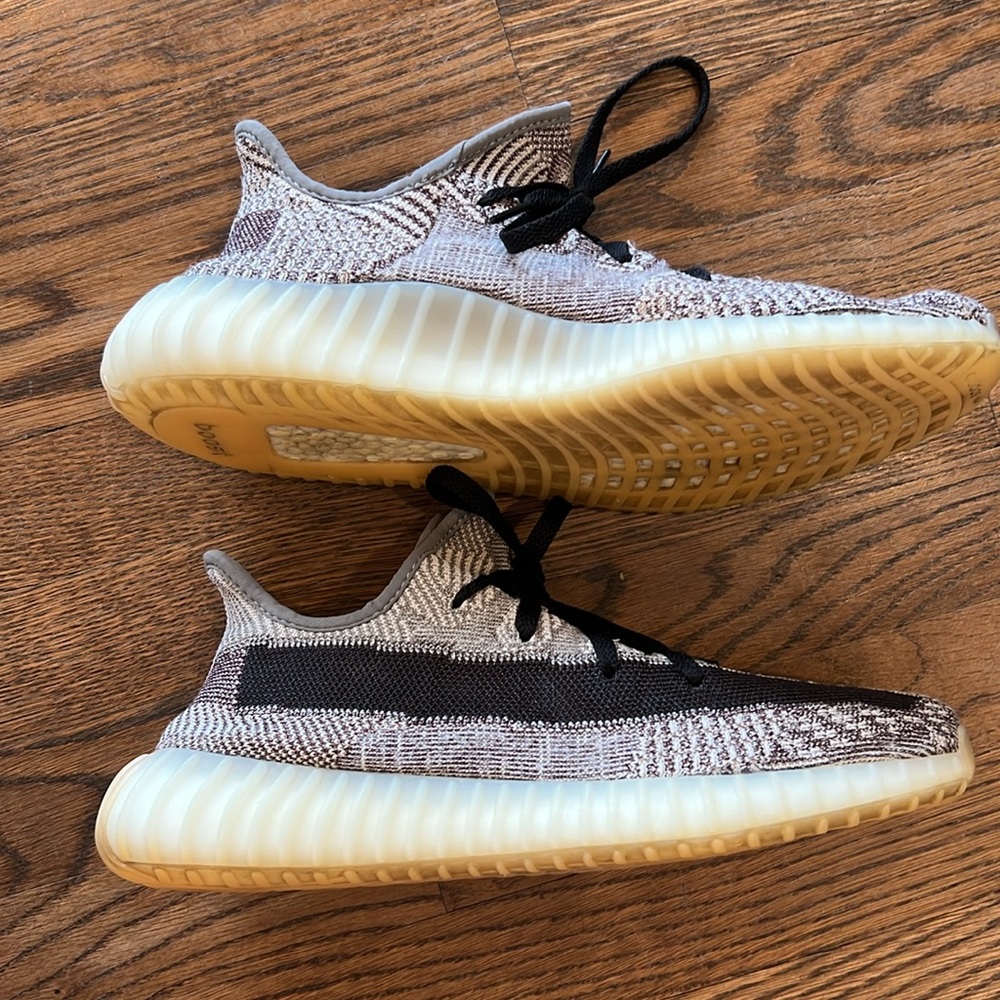 Yeezy Adidas Brown/Beige Knit Fabric 350 V2 Zyon Sneakers - Picture 4 of 13